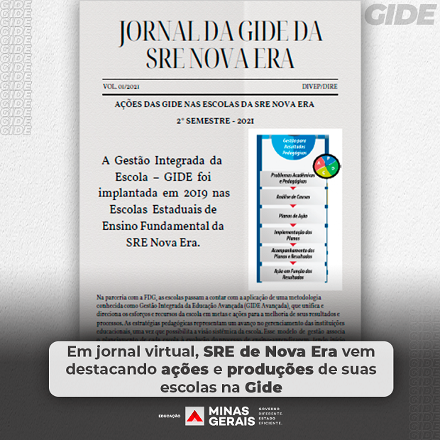 Em jornal virtual, SRE de Nova Era vem destacando ações e produções de suas escolas na Gide