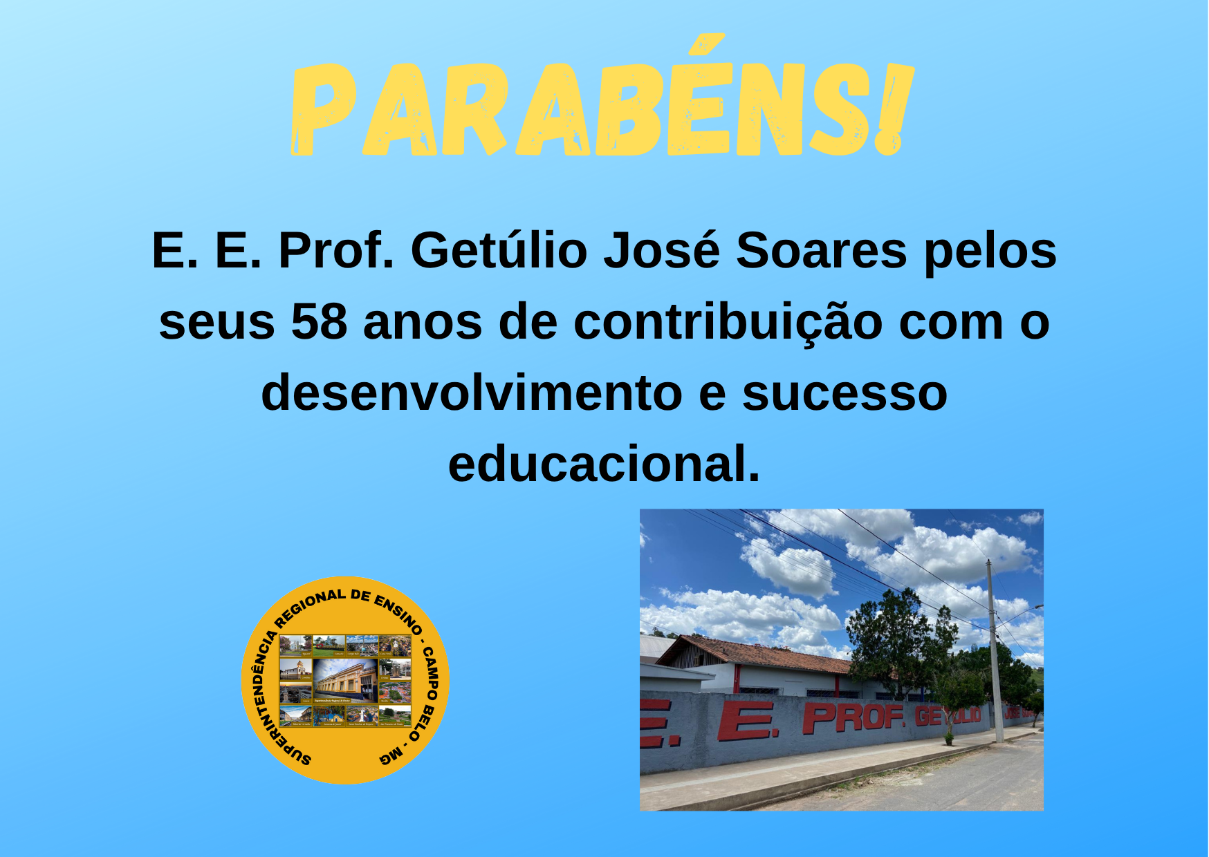 Parabéns E. E. prof. Getúlio José Soares – Perdões-MG – 29/10