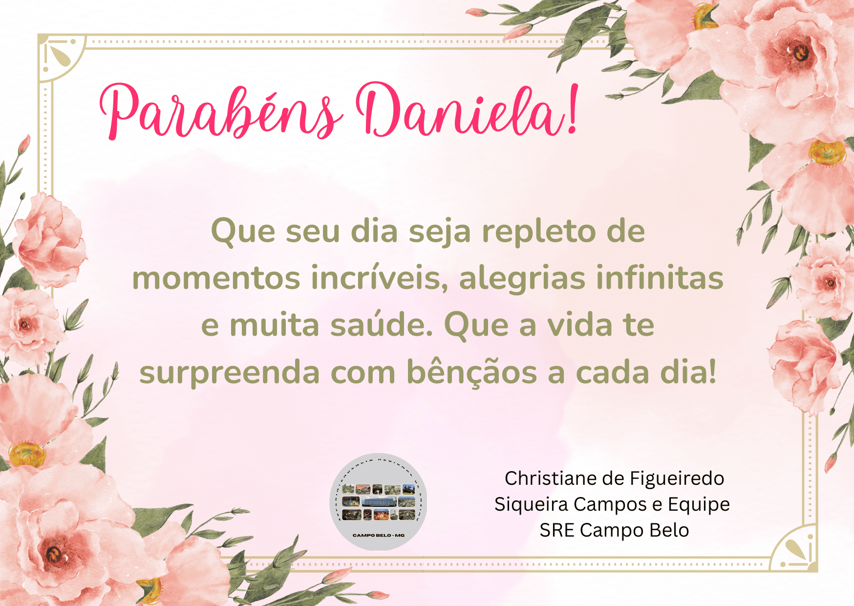 Parabéns Daniela! 16/12