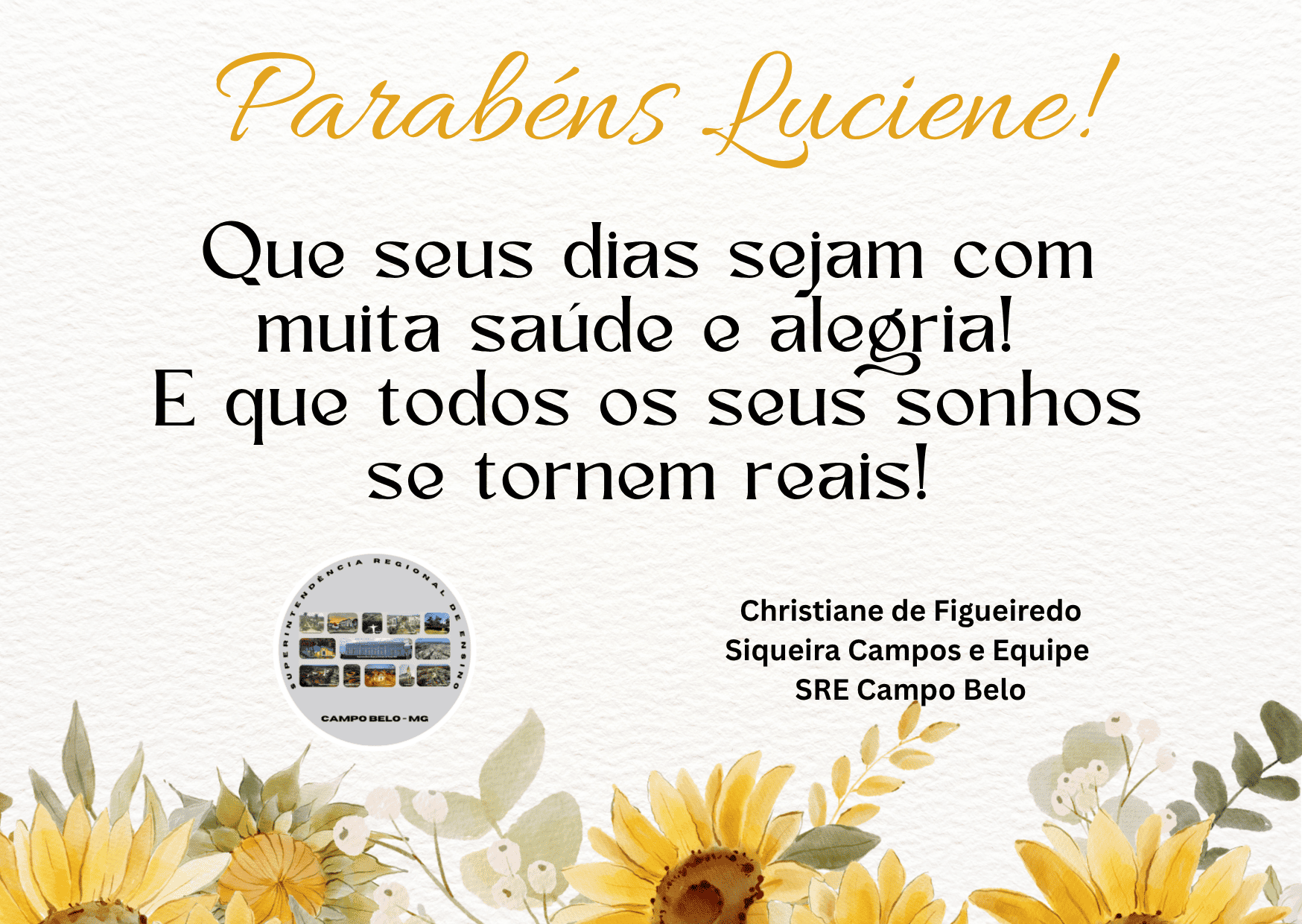 Parabéns Luciene!